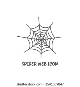 Spider web icon simple silhouette flat style vector illustration on white background.