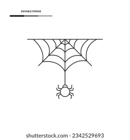 Spider Web And Spider Icon Vector Design.