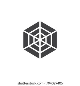 Spider web icon vector, filled flat sign, solid pictogram isolated on white. Cobweb symbol, logo illustration.