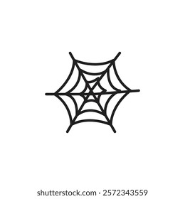 Spider web icon Vector flat thin line illustration