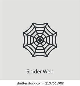 spider web  icon vector icon.Editable stroke.linear style sign for use web design and mobile apps,logo.Symbol illustration.Pixel vector graphics - Vector