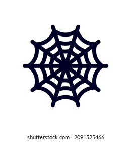 spider web icon, vector illustration, black silhouette on white background