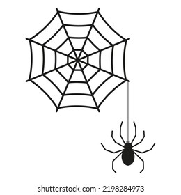 Spider web icon. Vector illustration. Stock image. 