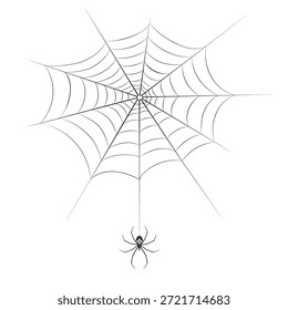 Araña en el ícono del Web. Ilustración vectorial sobre fondo blanco