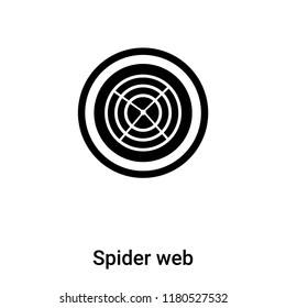 Spider web icon vector isolated on white background, logo concept of Spider web sign on transparent background, filled black symbol