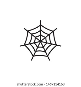Spider web icon vector on white background