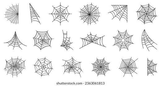 Spider web icons element for Halloween. Spider web icons. Halloween spider web