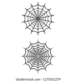 Spider web icons on white background. Vector illustration