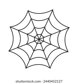 Spider web icon.simple flat liner vector illustration on white background..eps