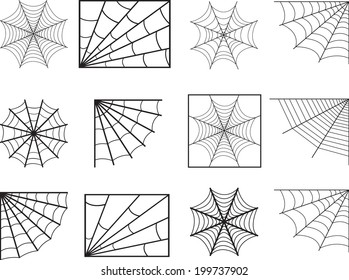 Spider Web Illustrated On White