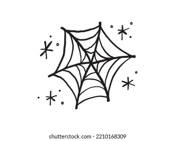 Spider web illustration for Halloween day poster advertising. illustration template for poster, social network, banner, cards.