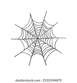 Mão desenhada da ilustração da teia de aranha Cobweb Clipart Halloween