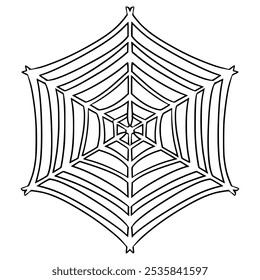 Web de araña ilustración dibujado a mano contorno