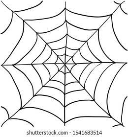 spider web illustration with handddrawn doodle style