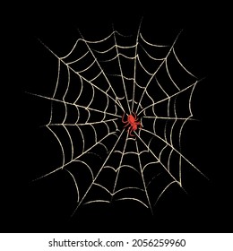 spider web illustration on black background