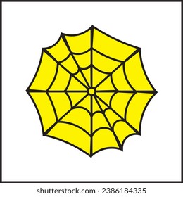 spider web illustration vector design in yellow color. Suitable for logos, icons, companies, t-shirt designs, stickers, websites, advertisements, posters, concepts.