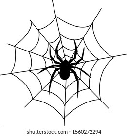 Spider web, illustration, vector on white background.