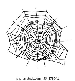 Spider Web Insect Trap Symbol of Danger, Horror and Fear Design Element. Vector illustration