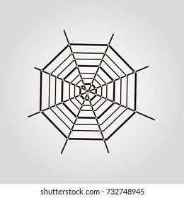 Spider web isolated flat vector icon