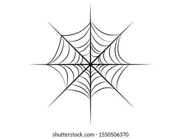 Spider web isolated on white background