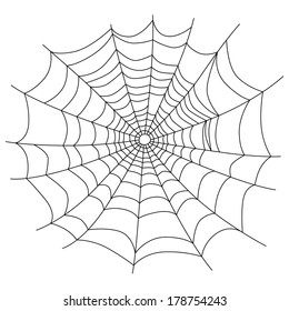 Spider Web Isolated On White, Vector Illustration