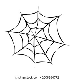 Spider Web isolated on white background. Spooky Halloween cobweb. Vector illustration.