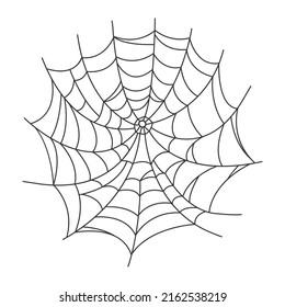 Spider web isolated on white background. Design element for Halloween.