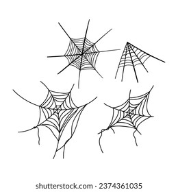 spider web isolated on white background. Vector illustration.