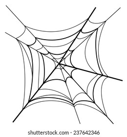 Spider web isolated on white background. vector illustration.