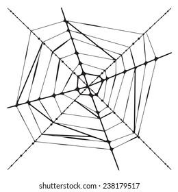 Spider web isolated on white background. vector illustration.