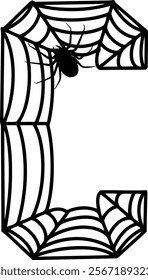 Spider Web Letter Alphabet C