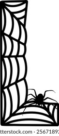 Spider Web Letter Alphabet L