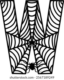 Spider Web Letter Alphabet W