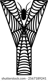 Spider Web Letter Alphabet Y