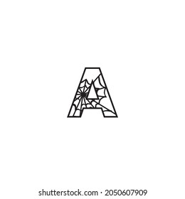 Spider web letter A design, Halloween font,  Spider alphabet 