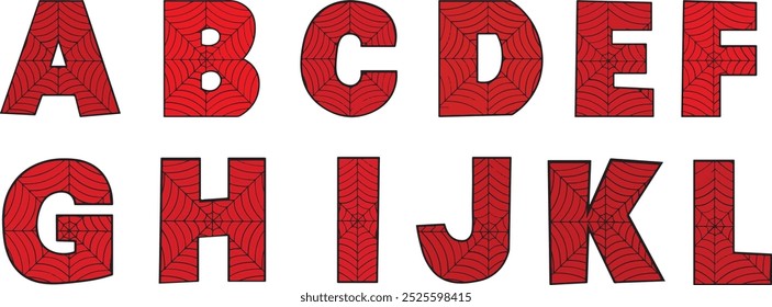 Spider Web Letter set vector illustration
