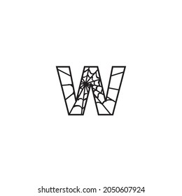 Spider web letter W design, Halloween font,  Spider alphabet 