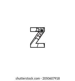 Spider web letter Z design, Halloween font,  Spider alphabet 