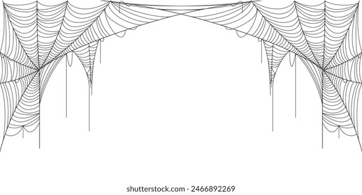 Spider web line art vector eps