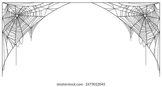 Spider web line art vector