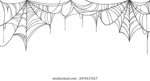 Spider web line art vector