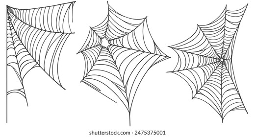 Spider web line art vector eps