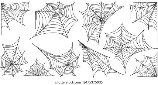 Spider web line art vector eps