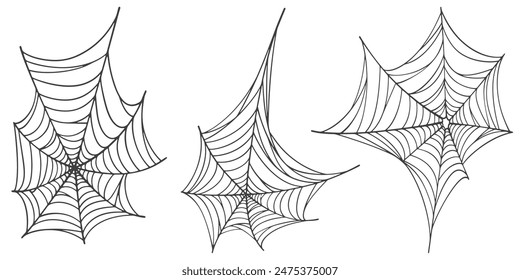 Spider web line art vector eps