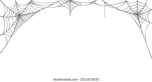 Araña Web línea de arte Vector Eps