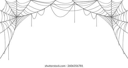 Spider web line art vector eps