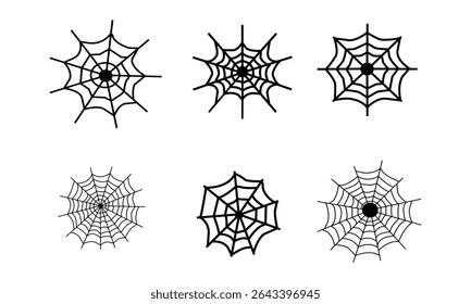 Spider web line art vector
