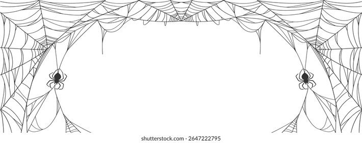 Spider web line art vector Eps