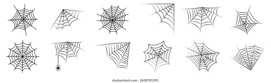 Eps vetorial da arte da linha da teia de aranha