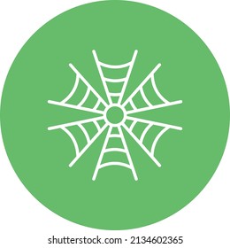 Spider Web line circle icon vector image. Can also be used for web apps, mobile apps and print media.